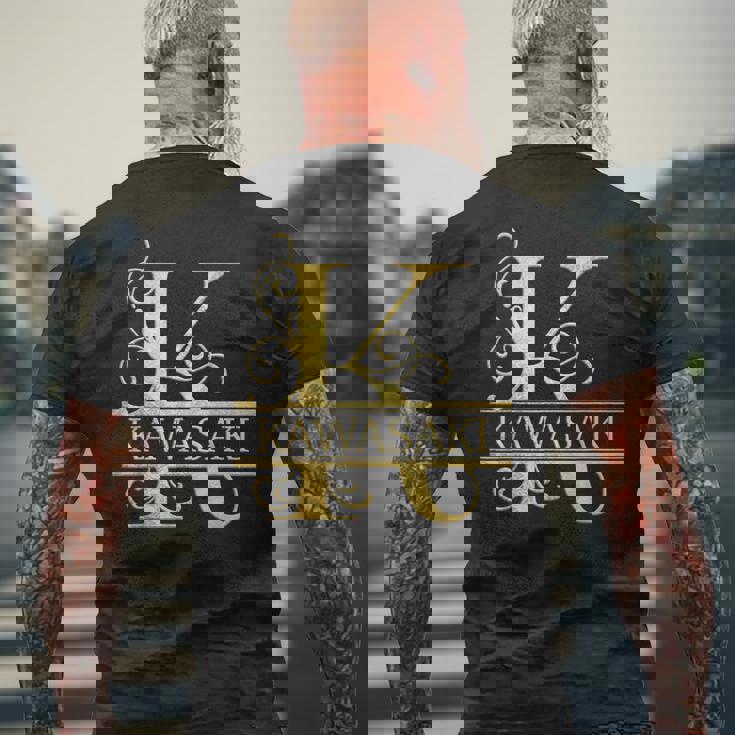 カワサキ 名前 メンズTシャツ バックプリント 高齢者への贈り物