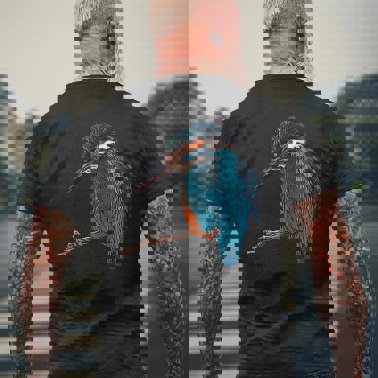 カワセミ 動物モチーフ 動物の顔 鳥モチーフ 動物モチーフ 鳥 カワセミ メンズTシャツ バックプリント 高齢者への贈り物