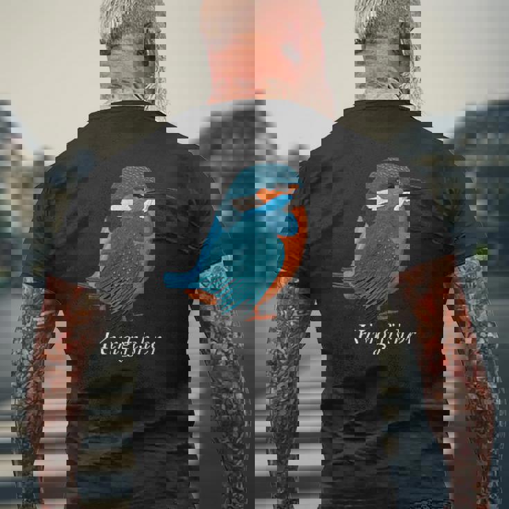 カワセミ 鳥 動物 図 バードウォッチング 贈り物 鳥類学者 生物学者 自然科学 メンズTシャツ バックプリント 高齢者への贈り物