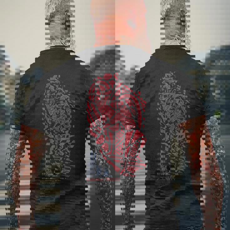 カンタベリー大聖堂ステンドグラス 3 歴史考古学 メンズTシャツ バックプリント 高齢者への贈り物