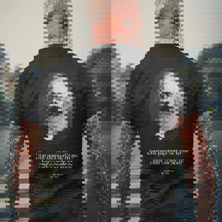 カール・マルクス 名言 哲学者の哲学 賢いマルクス主義ストイック メンズTシャツ バックプリント 高齢者への贈り物