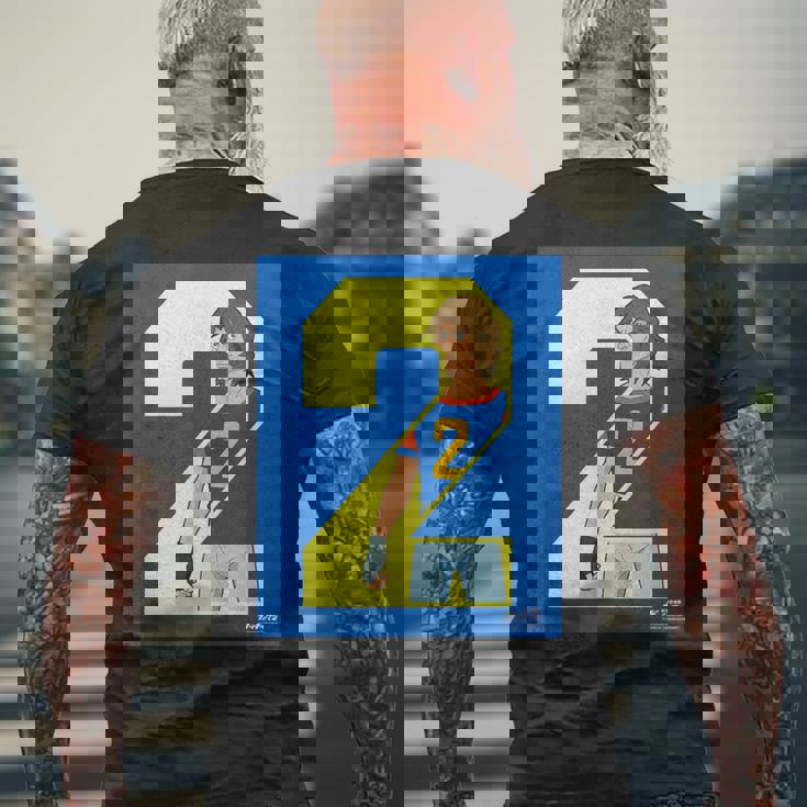 ガッチャマン ユニフォームデザインa-2 メンズTシャツ バックプリント 高齢者への贈り物