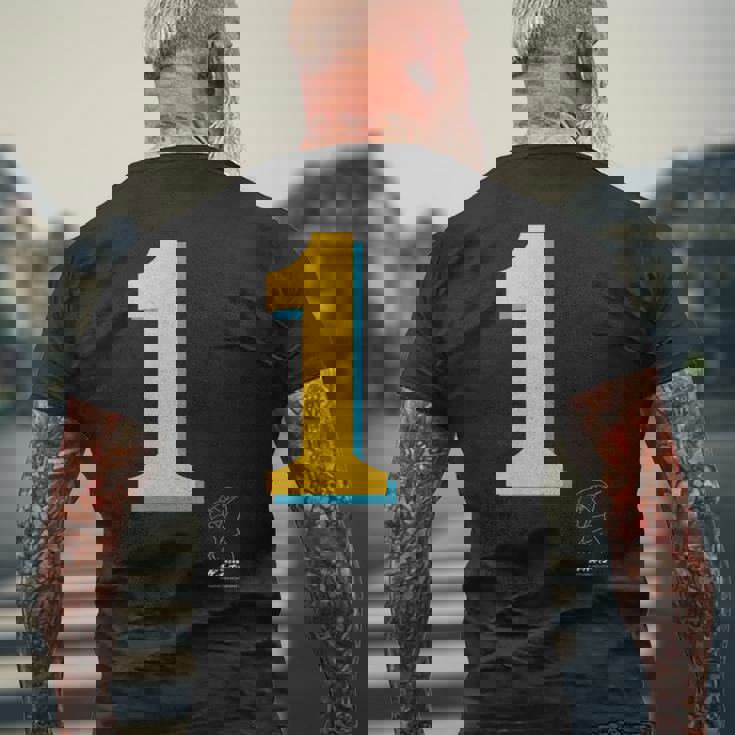 ガッチャマン ユニフォームデザインb-1 メンズTシャツ バックプリント 高齢者への贈り物