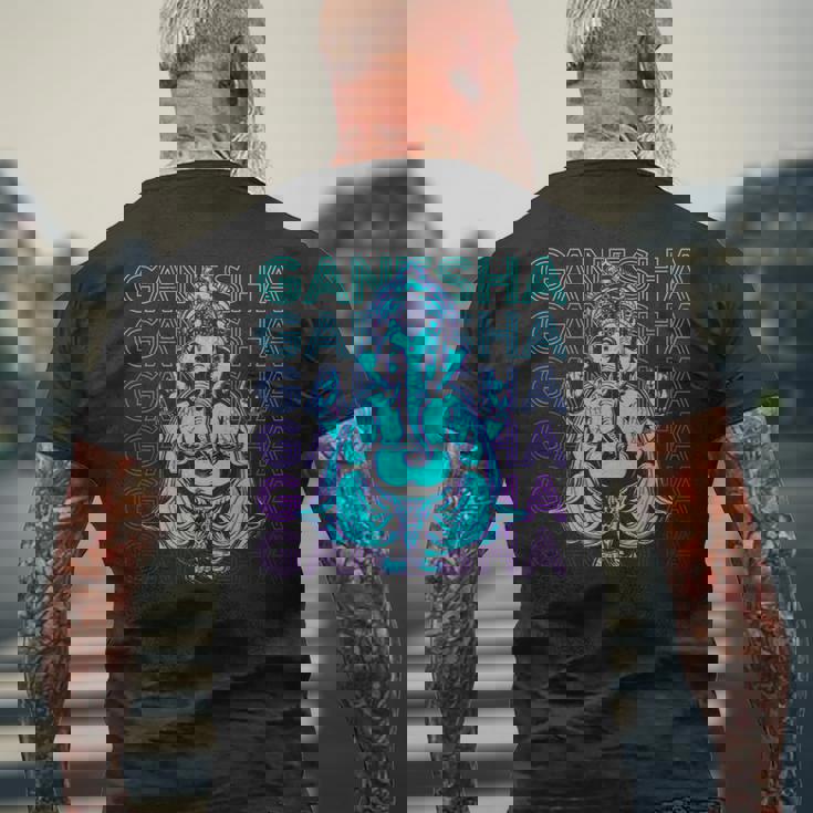 ガネーシャ 古代ヒンズー教神 ヒンズー教神話 メンズTシャツ バックプリント 高齢者への贈り物