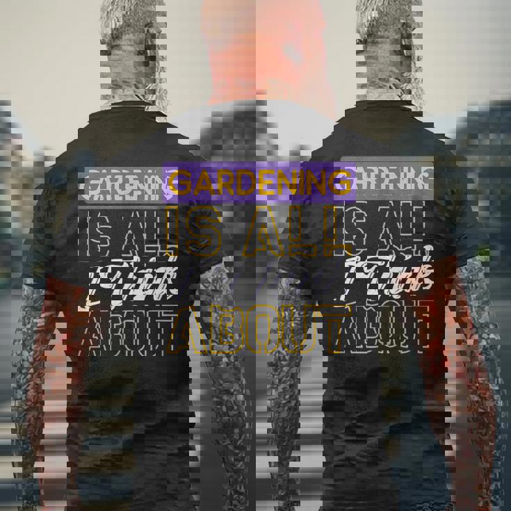 ガーデニングは私が考えるすべてです メンズTシャツ バックプリント 高齢者への贈り物