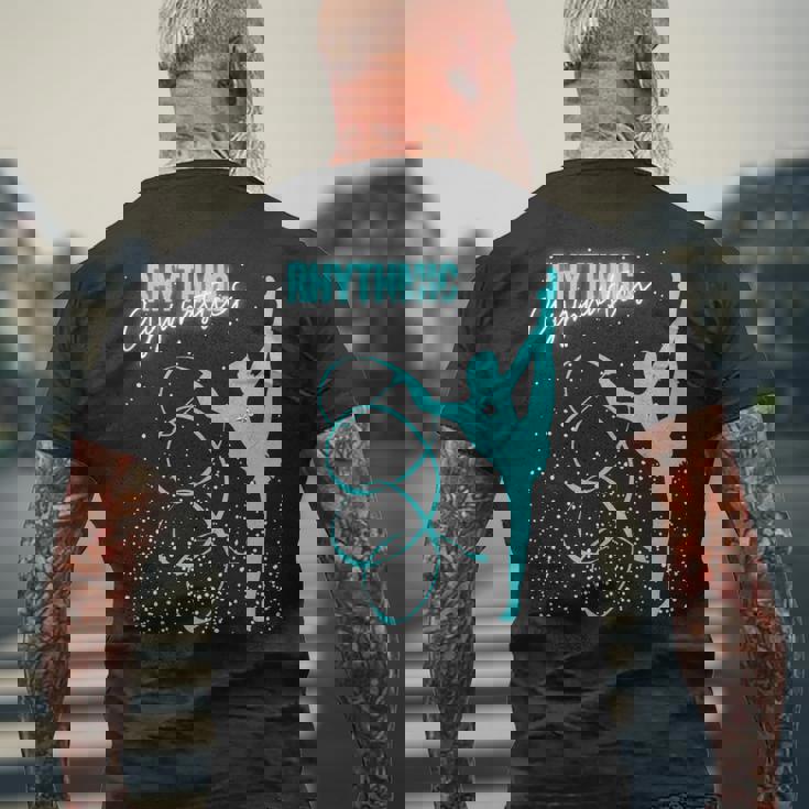 ガールズ 新体操 ティール メンズTシャツ バックプリント 高齢者への贈り物