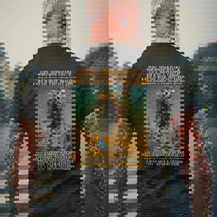 キッズ トレンド ミーム ブレイン イタリアン トリッパ トラララ メンズTシャツ バックプリント 高齢者への贈り物