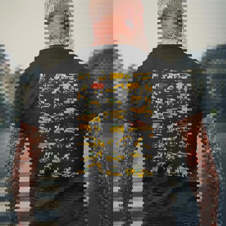 キッズ 建設車両 男の子 コンクリートミキサー クレーン メンズTシャツ バックプリント 高齢者への贈り物