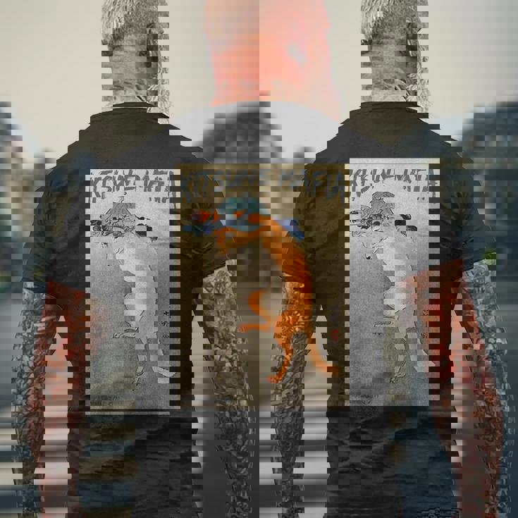 キツネマフィア アニメ 九尾狐魂 浮世絵 日本語 メンズTシャツ バックプリント 高齢者への贈り物