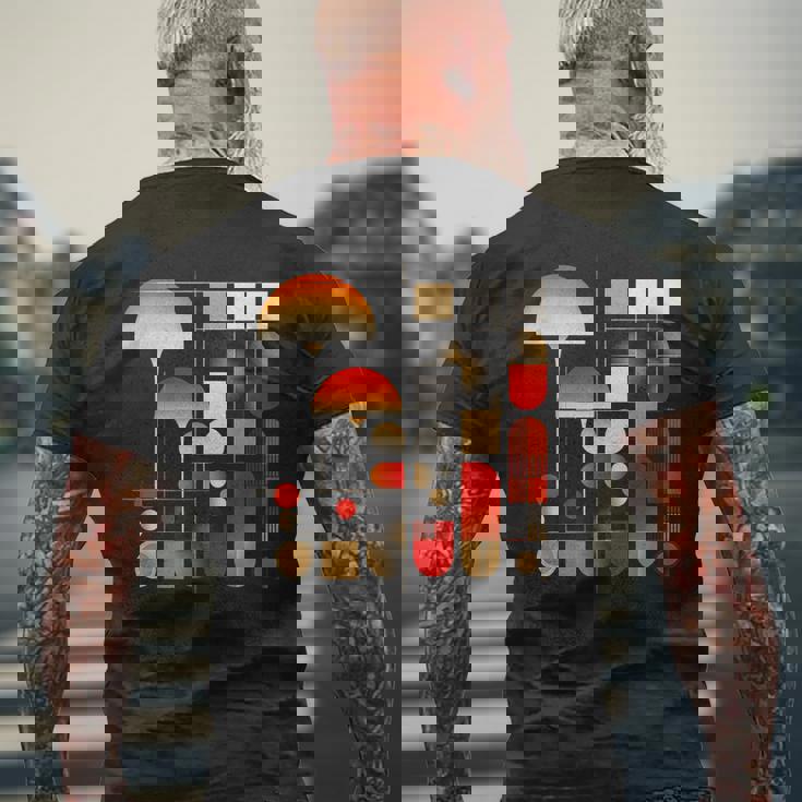 キノコ 幾何学 アート イラスト グラフィック キノコ メンズTシャツ バックプリント 高齢者への贈り物