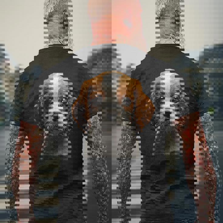 キャバリアキングチャールズスパニエル子犬 メンズTシャツ バックプリント 高齢者への贈り物