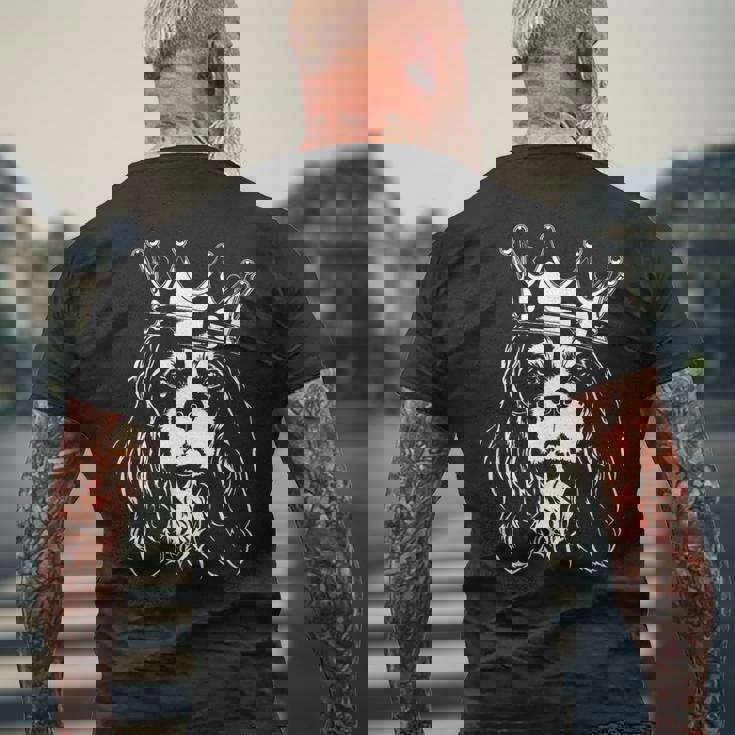 キャバリア・キング チャールズ・スパニエル 犬 王冠犬 メンズTシャツ バックプリント 高齢者への贈り物