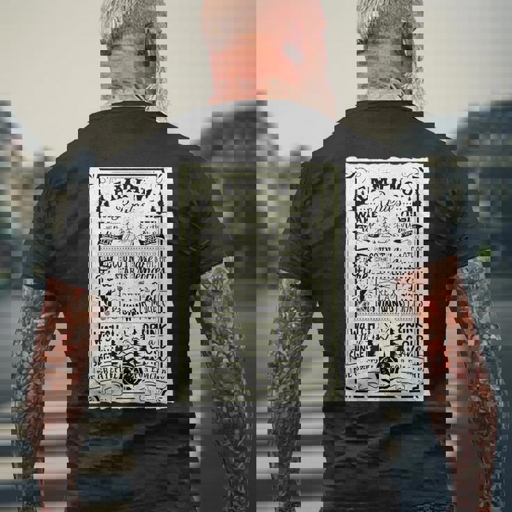 キャンピング ルール 遊び心たっぷりのヴィンテージ調デザイン おもしろ キャンプ メンズTシャツ バックプリント 高齢者への贈り物