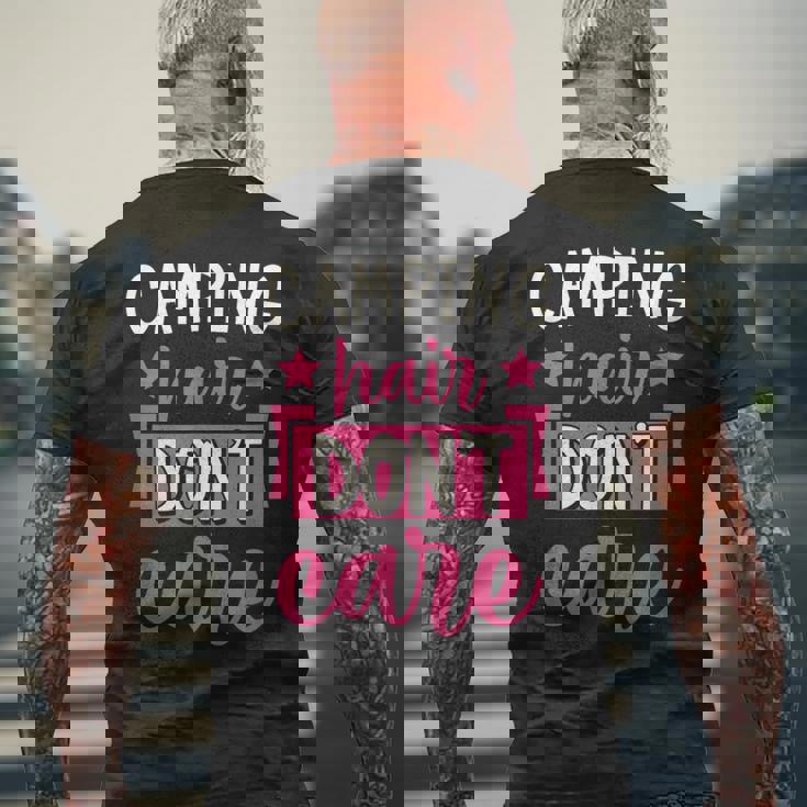 キャンピングヘア Don't Care メンズTシャツ バックプリント 高齢者への贈り物