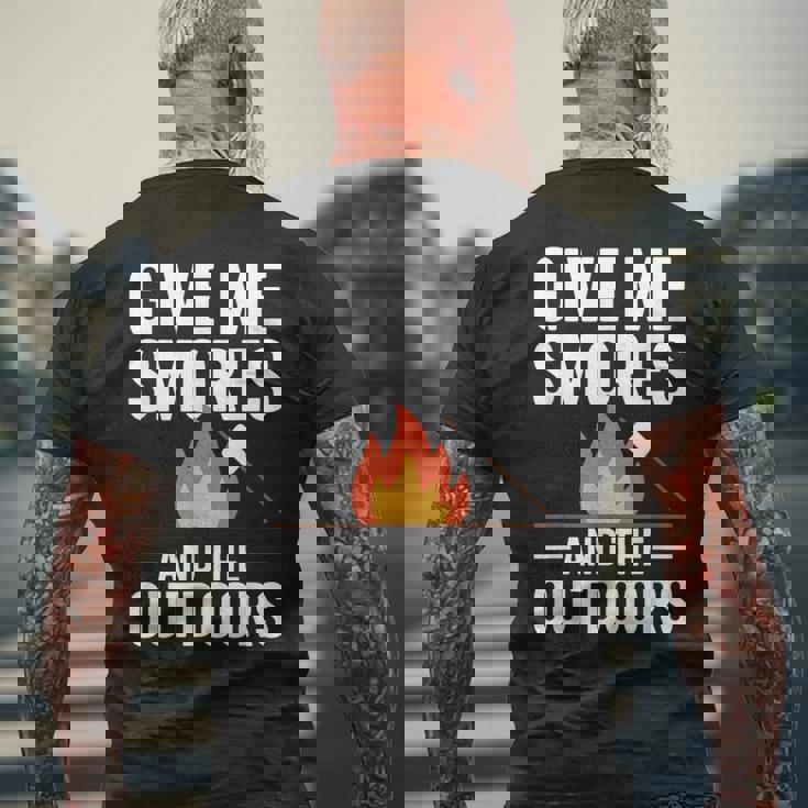 キャンプ&ハイカー向け、スモーズアンドザアウトドアデザインを与えてください メンズTシャツ バックプリント 高齢者への贈り物