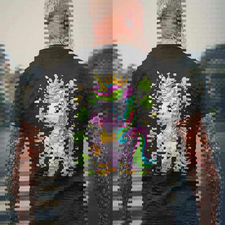 キュート レプリコーン ユニコーン シャムロック 聖パトリックデー ガールズ キッズ メンズTシャツ バックプリント 高齢者への贈り物