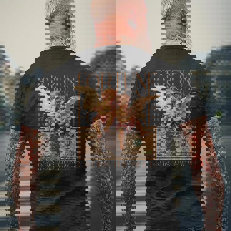 キューピッドとサイケ 2人の天使の赤ちゃん ドルフォーチュンアート メンズTシャツ バックプリント 高齢者への贈り物