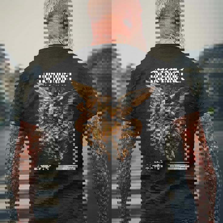 キリスト教大天使 メンズTシャツ バックプリント 高齢者への贈り物