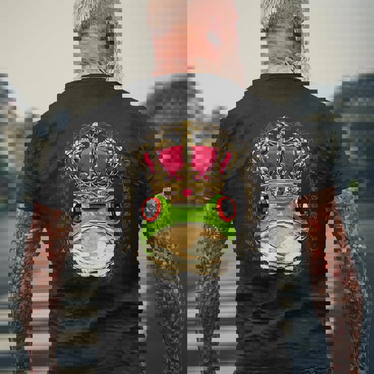 キングクイーン カエル ヒキガエル プリンセス 両生類 動物 カエル好き メンズTシャツ バックプリント 高齢者への贈り物