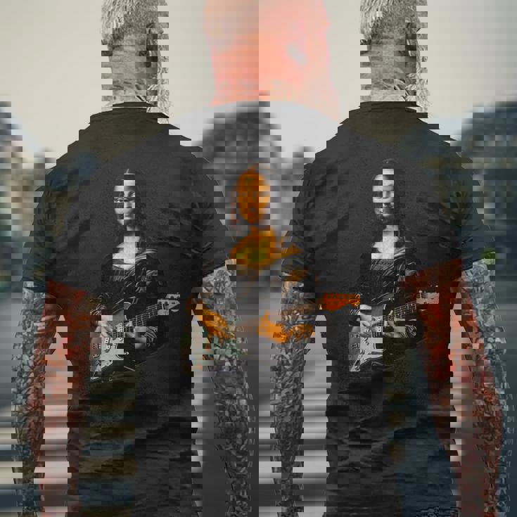 ギター 面白tシャツ モナリザ おもしろ ギタリスト 服 音楽 メンズ キッズ ネタ 服 軽音 楽器 エレキ メンズTシャツ バックプリント 高齢者への贈り物