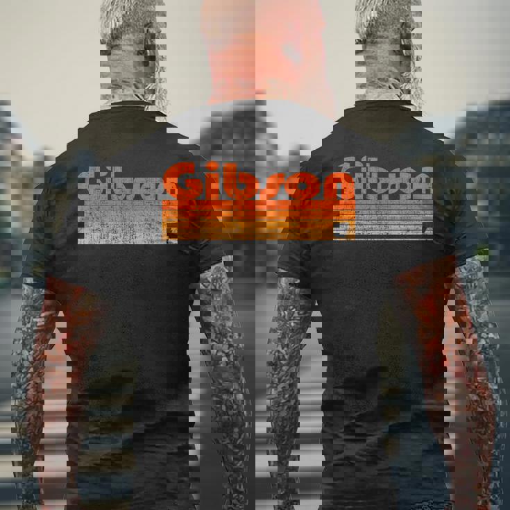 ギブソン、アーカンソーレトロ80年代スタイル メンズTシャツ バックプリント 高齢者への贈り物