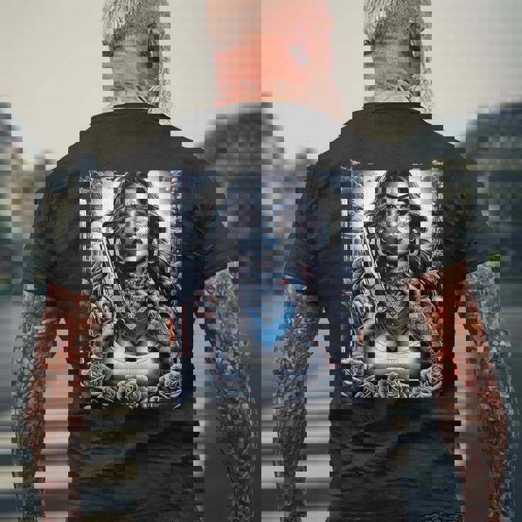 ギャングガール ヒップホップ チカーノデザイン メンズTシャツ バックプリント 高齢者への贈り物