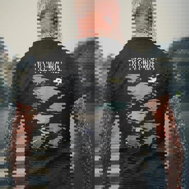 クジラ種 海洋生物 メンズTシャツ バックプリント 高齢者への贈り物