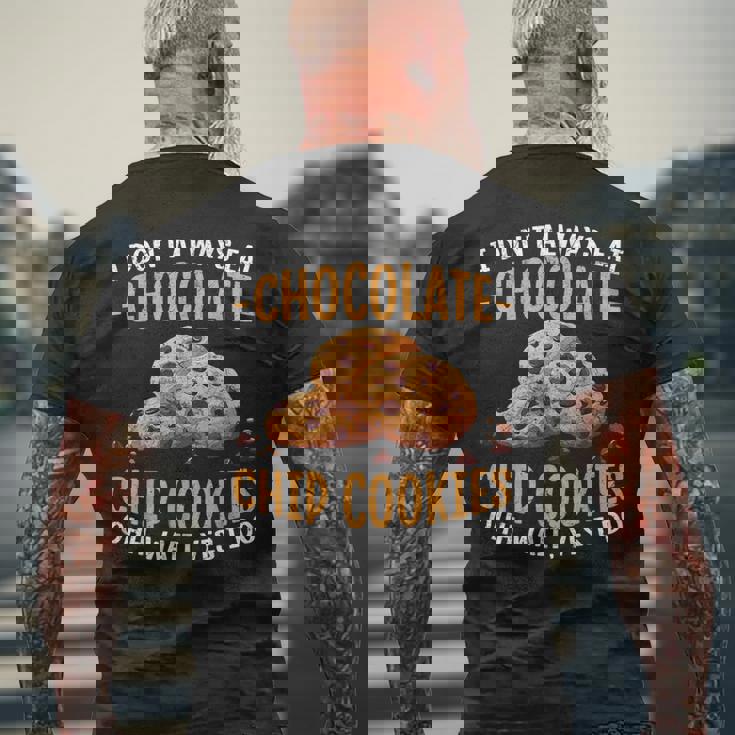 クッキーデザイン 面白いチョコレートチップクッキー メンズTシャツ バックプリント 高齢者への贈り物