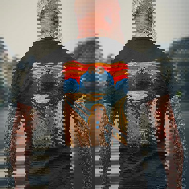 クッキー・マンチャーザ・スクリーム・ムンクモンスター・ジョーク メンズTシャツ バックプリント 高齢者への贈り物