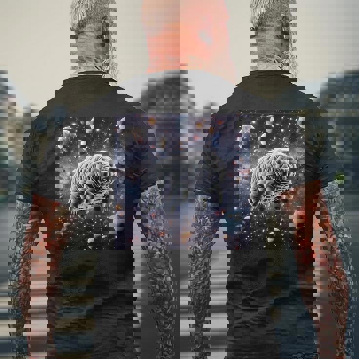 クマムシ 宇宙 惑星 微生物学 コケ 子豚 メンズTシャツ バックプリント 高齢者への贈り物