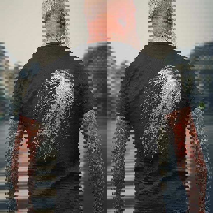 クラゲ 動物 モチーフ イラスト クラゲ メンズTシャツ バックプリント 高齢者への贈り物