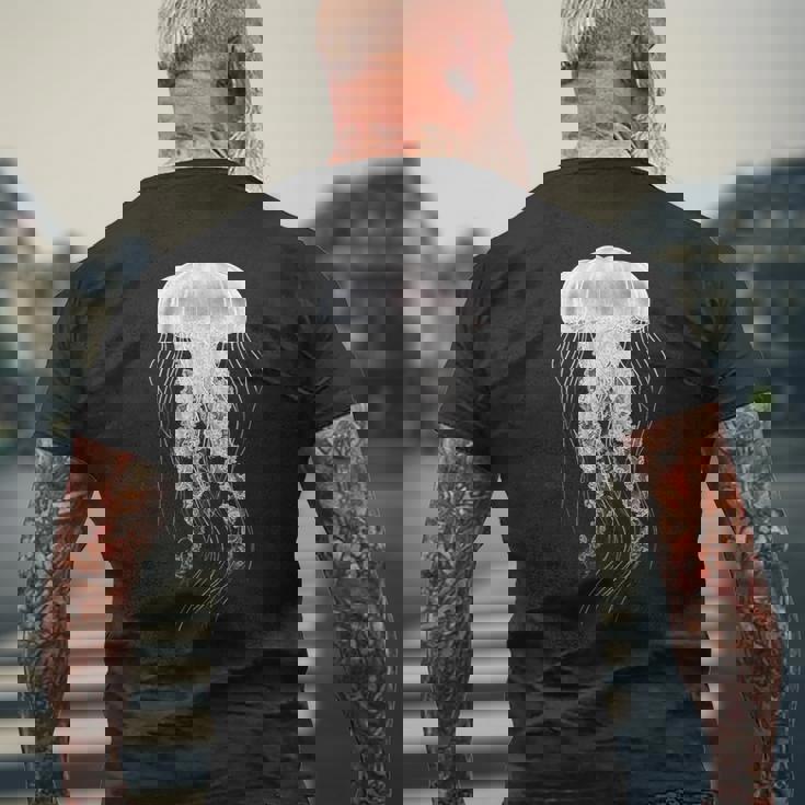 クラゲ 恋人 イラスト 動物 アート グラフィック クラゲ メンズTシャツ バックプリント 高齢者への贈り物