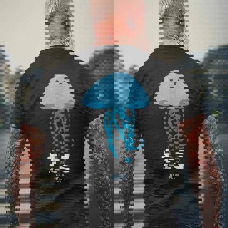 クラゲ 水母 たこ イカ 海洋生物 矛盾 おもしろ イラスト かわいい 面白い ネタ 画像 メンズTシャツ バックプリント 高齢者への贈り物