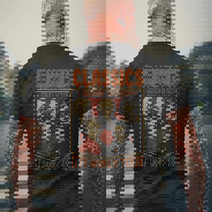 クラシック作曲家ツアー、面白クラシック音楽パロディー メンズTシャツ バックプリント 高齢者への贈り物