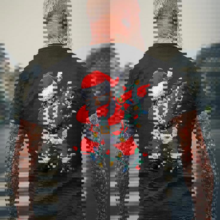 クリスマス サンタクロース ダビングダンス クリスマスライト 家族 メンズTシャツ バックプリント 高齢者への贈り物