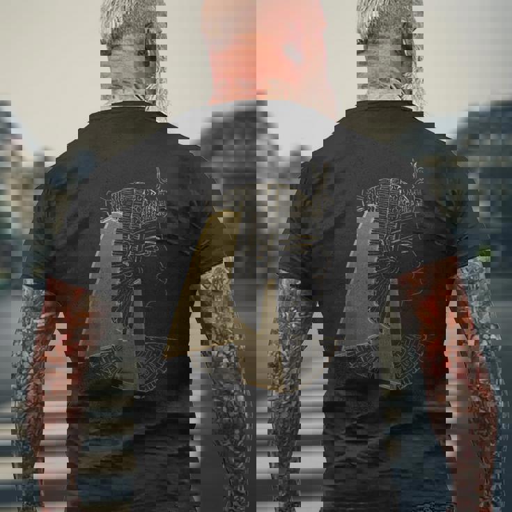 クレオパトラ 古代エジプト女王 ゴールデンファラオ アートデザイン メンズTシャツ バックプリント 高齢者への贈り物