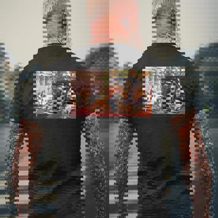 クレオパトラの毒をテストするアレクサンドル・カバネル1887 メンズTシャツ バックプリント 高齢者への贈り物