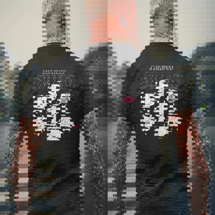 クレヨンしんちゃん いろいろシロ メンズTシャツ バックプリント 高齢者への贈り物