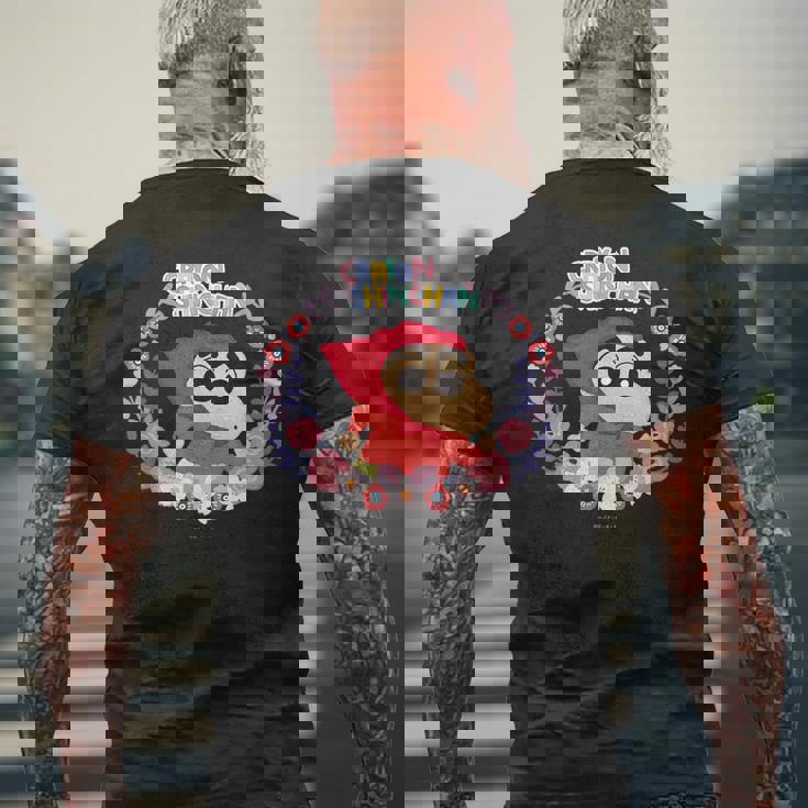 クレヨンしんちゃん 赤ずきん クレヨンタッチ メンズTシャツ バックプリント 高齢者への贈り物