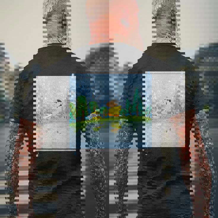 クレヨンしんちゃん 雨の日のお散歩 メンズTシャツ バックプリント 高齢者への贈り物