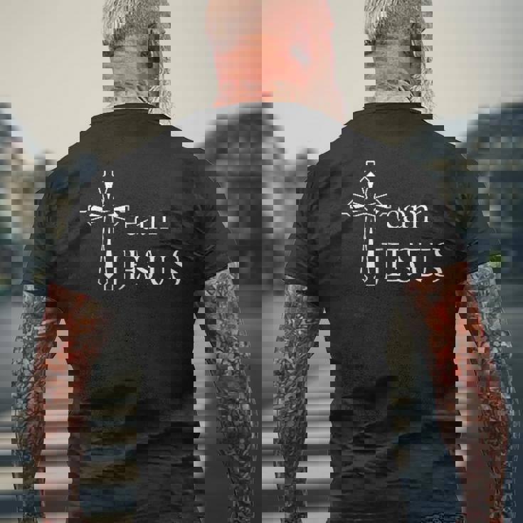 メンズ クロス 聖書チーム イエス・キリスト メンズTシャツ バックプリント 高齢者への贈り物