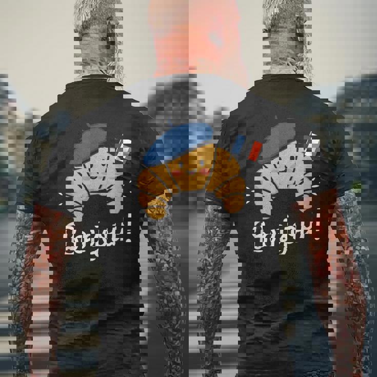 クロワッサン フランス語格言 フランス ベーキング 朝食 面白い メンズTシャツ バックプリント 高齢者への贈り物