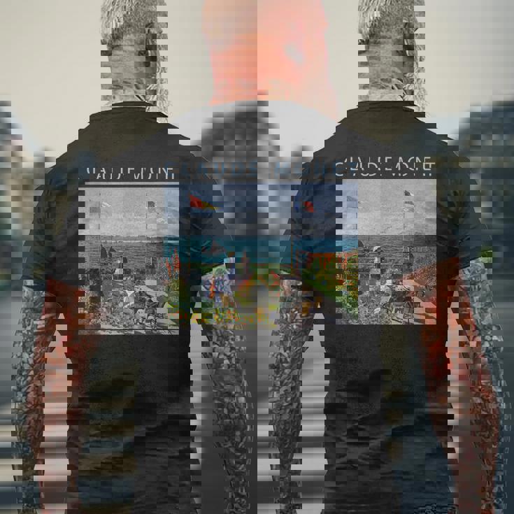 クロード モネ 面白いtシャツ アート サンタドレスの庭園 絵画 メンズ レディース 面白い 服 油彩画 メンズTシャツ バックプリント 高齢者への贈り物