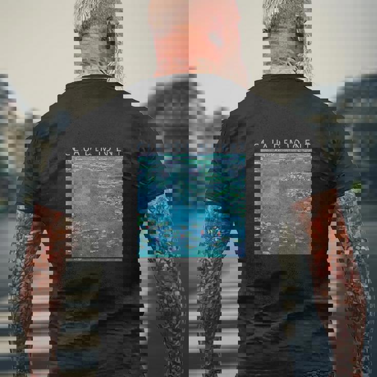 クロード モネ 面白いtシャツ 睡蓮 印象派 絵画 アート メンズ レディース 面白い 服 美術 油彩画 メンズTシャツ バックプリント 高齢者への贈り物