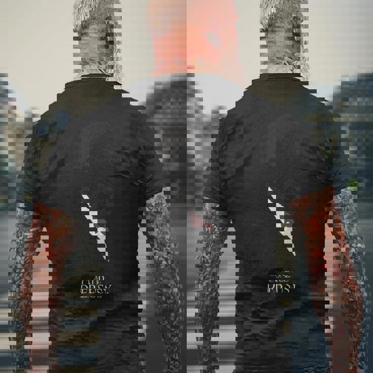 クロード・ドビュッシー フランス作曲家 クラシック音楽 メンズTシャツ バックプリント 高齢者への贈り物