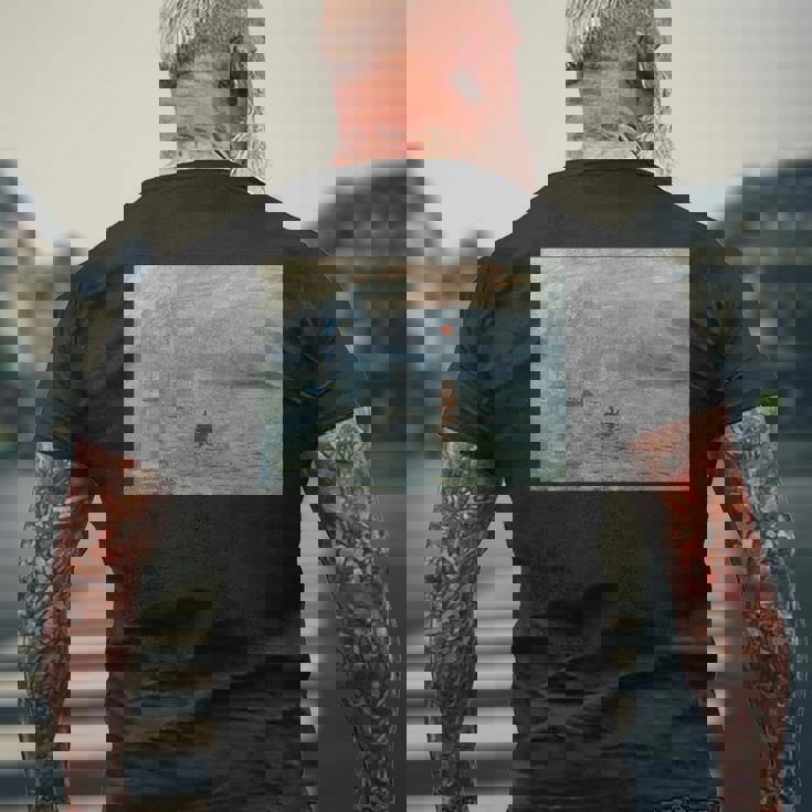 クロード・モネの印象、ソレイユ・レヴァント レトロtシャツ メンズTシャツ バックプリント 高齢者への贈り物