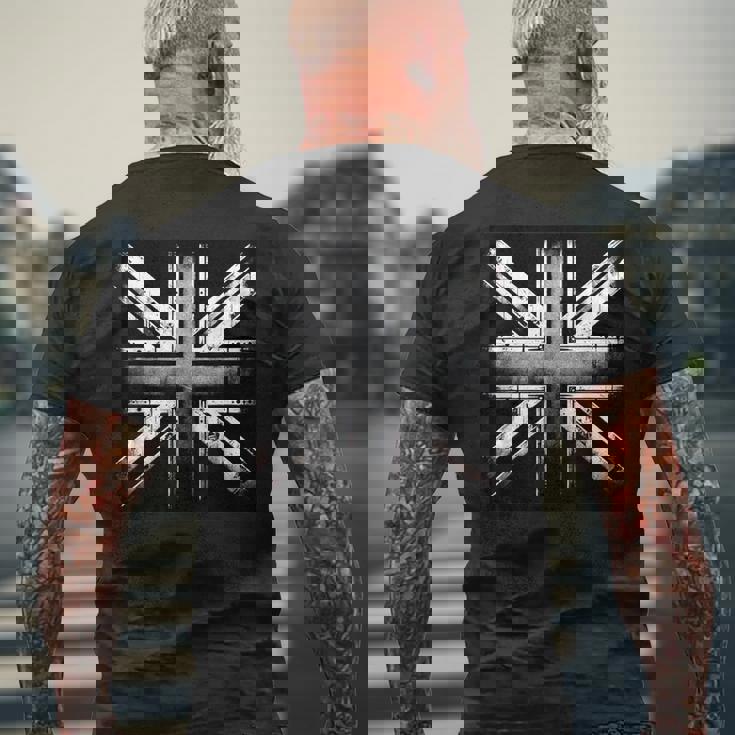 クールで素朴な風化ユニオンジャック モノクロ メンズTシャツ バックプリント 高齢者への贈り物