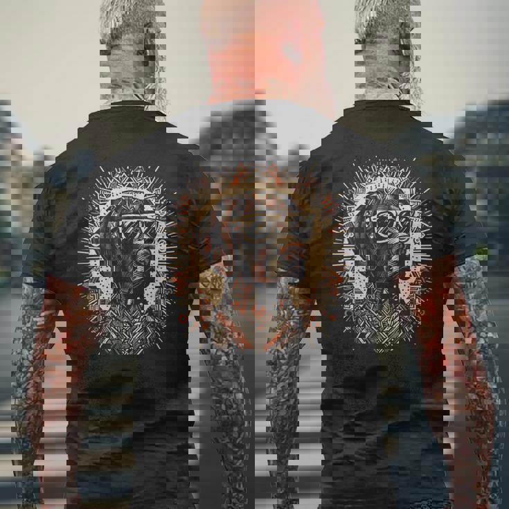 クールなジャーマンショートヘアポインタードッグトライバルアートスタイル メンズTシャツ バックプリント 高齢者への贈り物