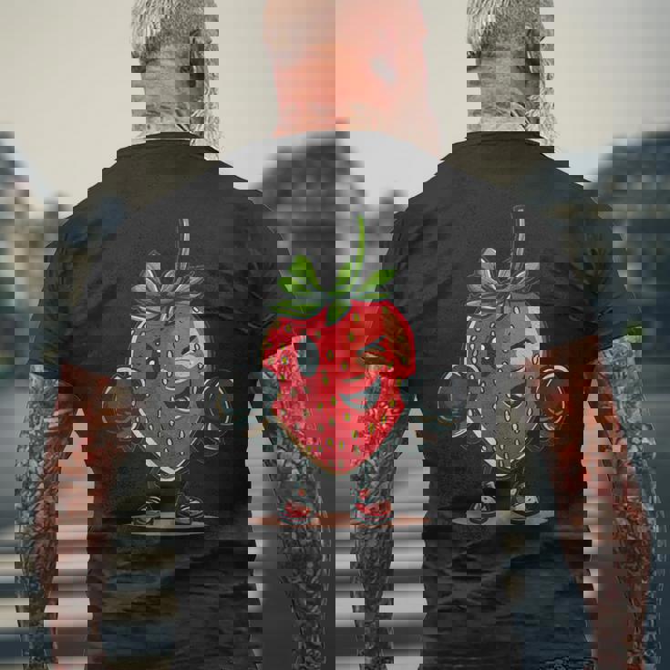 クールなボクシングストロベリーコスチューム。 メンズTシャツ バックプリント 高齢者への贈り物