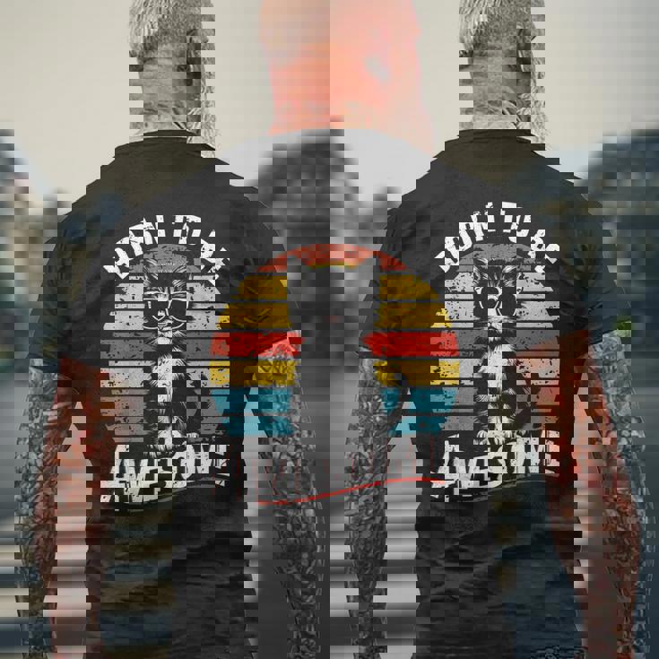 クールな猫のレトロヴィンテージ 素晴らしいために生まれました メンズTシャツ バックプリント 高齢者への贈り物